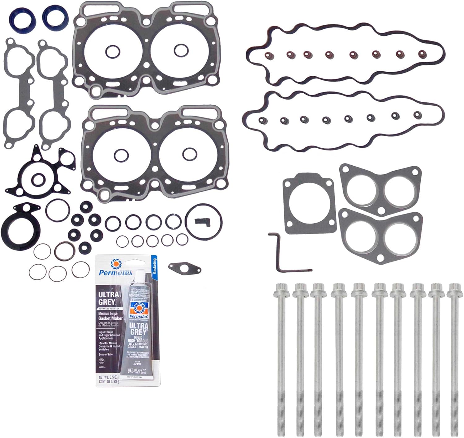 CPWK490 Head Gasket Set Bolt Kit Fits: 90-98 Subaru Impreza Legacy 2.2L SOHC 16v EJ22E