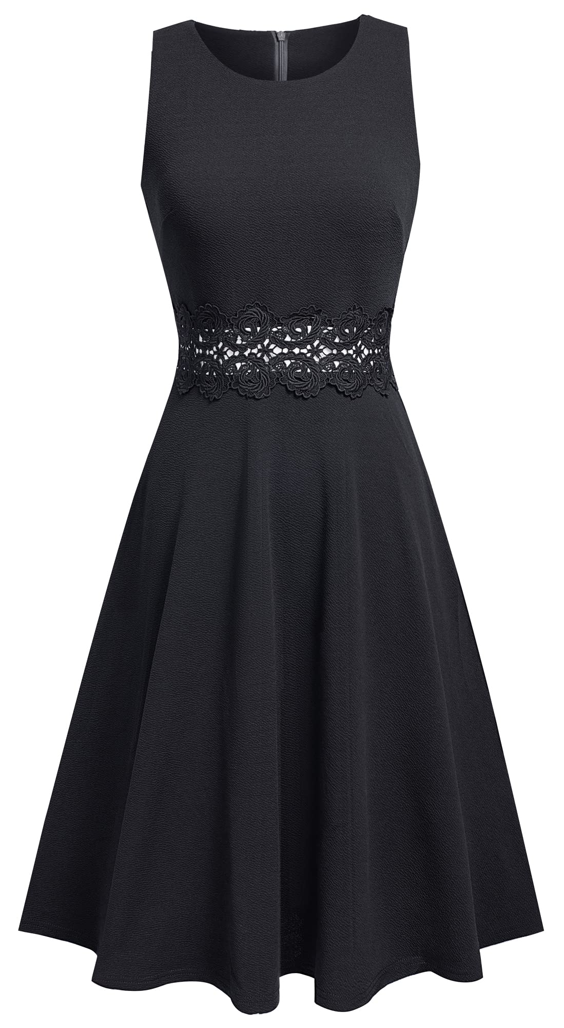 HOMEYEE Vestido de cóctel sin Mangas Bordado de la Vendimia de Las Mujeres UKA079