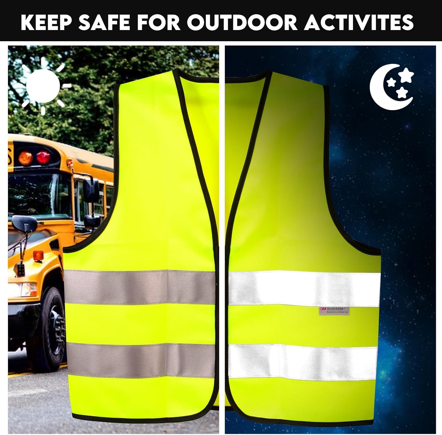 SIFE Kids Safety Vest for Children 3-12Y,w/3M Compatible Tech,6 Colors - Mesh & Knit - Image 3
