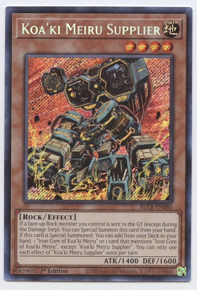yugioh card supplier Amazon.com: Koa'ki Meiru Supplier - BLCR-EN080 - Secret Rare