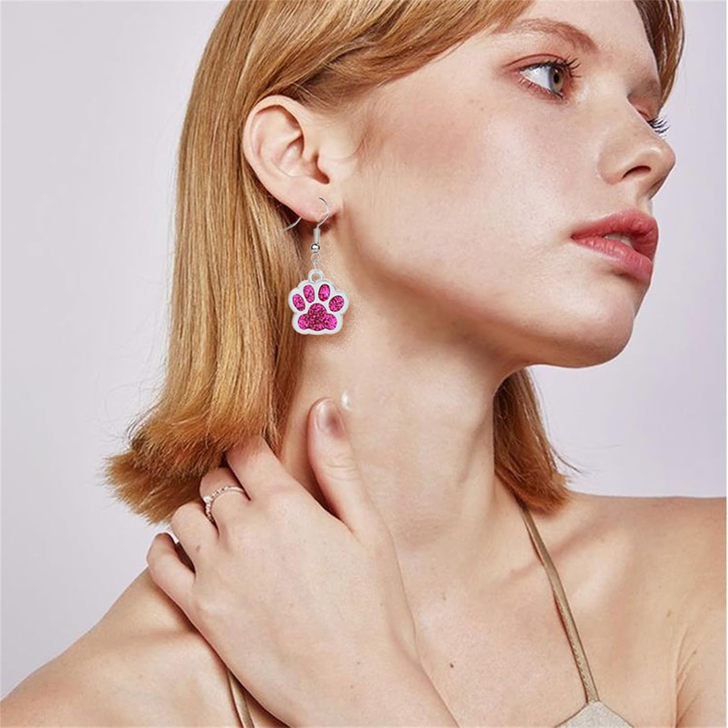 Paw Print Earring for Women Pet Cat Dog Paw Footprint Earring Cute Dainty Animal Earring Charm Paw Jewelry - Image 2