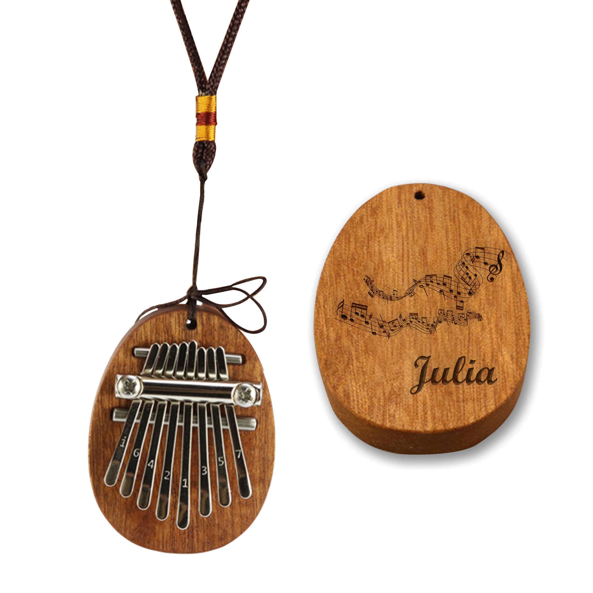 Godchoices Custom 8 Key Mini Kalimba Thumb Piano with Your Name, Portable Handmade Musical Instrument Finger Piano Personalized Gifts for Beginners, Professional, Kids, Adult Christmas Birthday Gifts