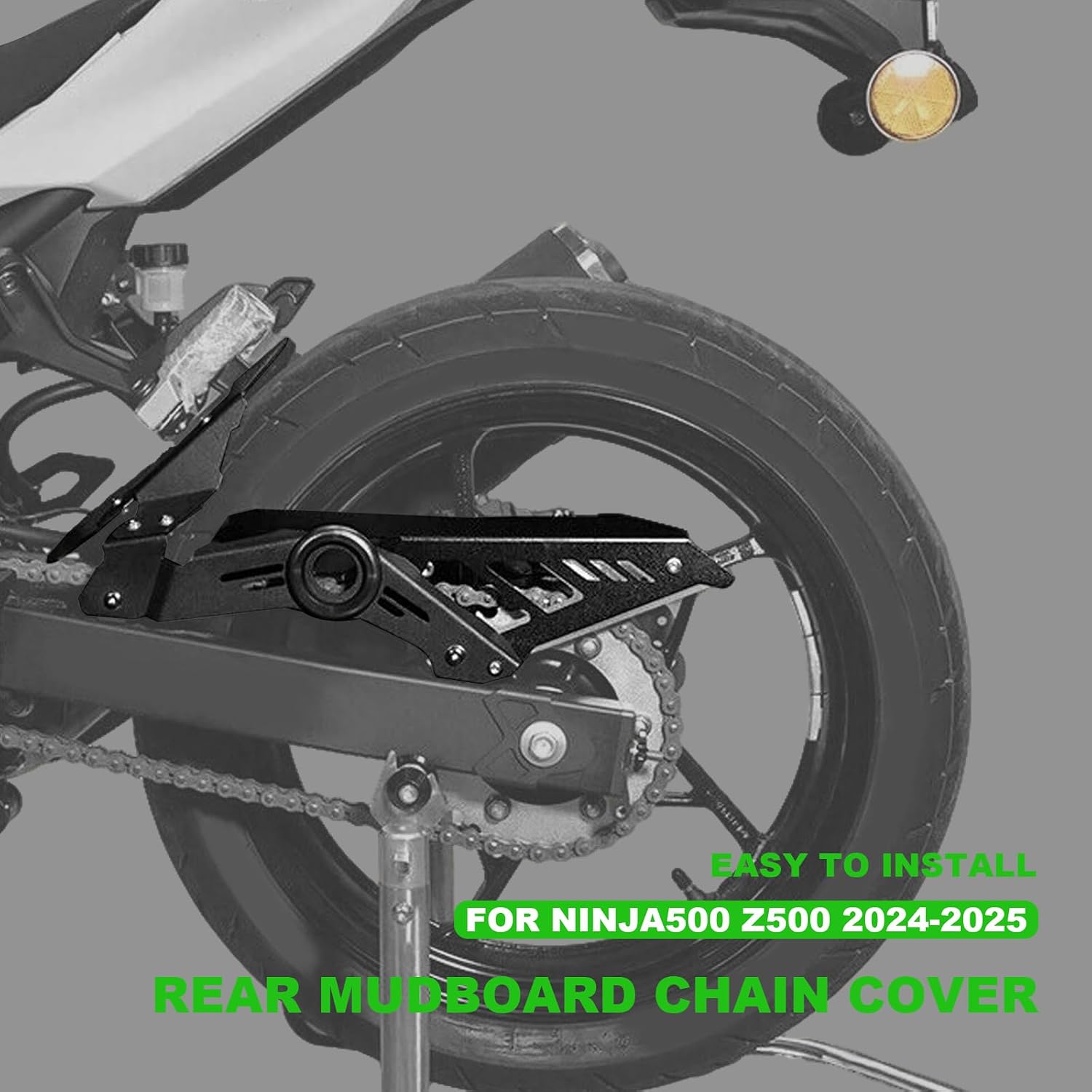 Chain Guard Fender for Ninja 500 Ninja SE ninja500 ninja500se Z500 z500 2024-2025 Motorcycle Accessories Chains Guard Fairing (Black)