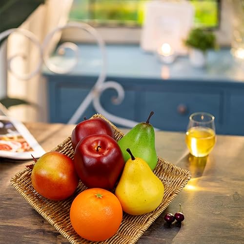 Miniatura 3 de Paquete de frutas artificiales, frutas falsas para decoración del hogar, juego de frutas de simulación, juego de frutas sintéticas para decoración