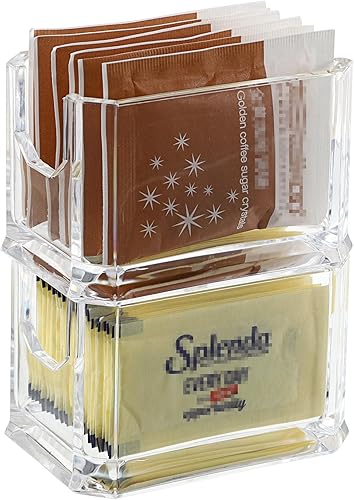 Miniatura 6 de ELLDOO Juego de 4 soportes para paquetes de azúcar, azucarero acrílico para restaurante, organizador de bolsas de té, soporte para paquetes de