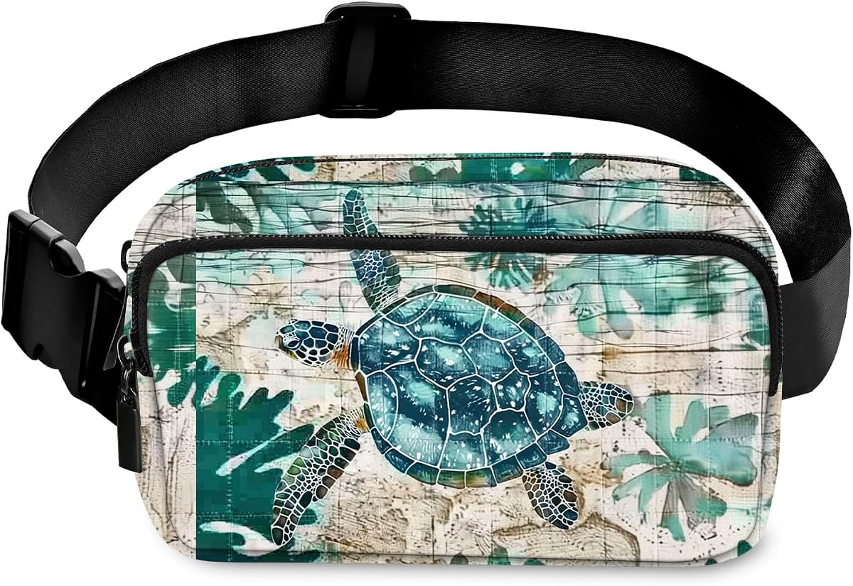 Sea Turtle Fanny Pack for Women Belt Bag Casual Waist Bags for Running Workout Hiking Traveling