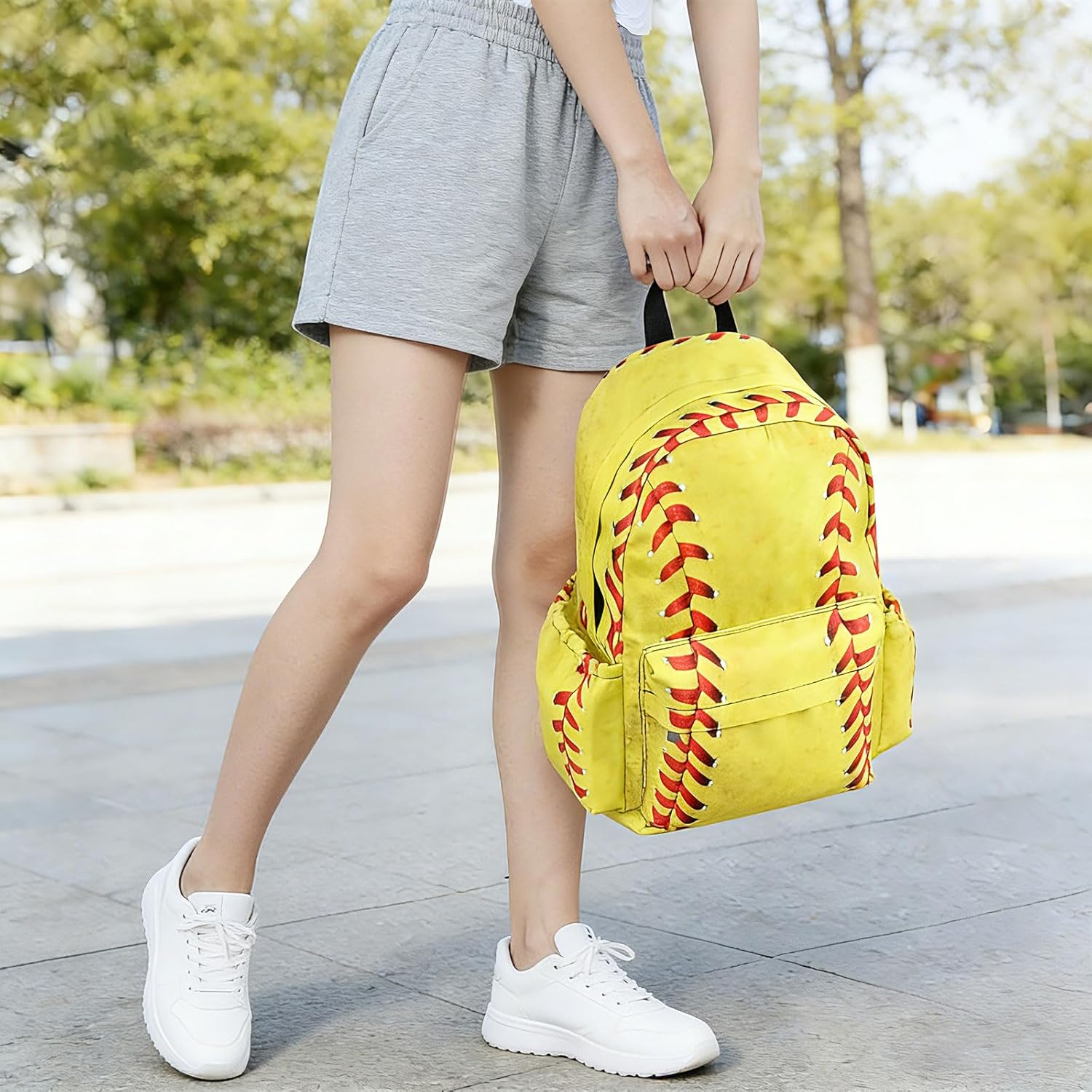 Baseball School Backpack for Girls Boys Teens Bookbag 17 Inch Laptop Backpack for Sports Travel Camping