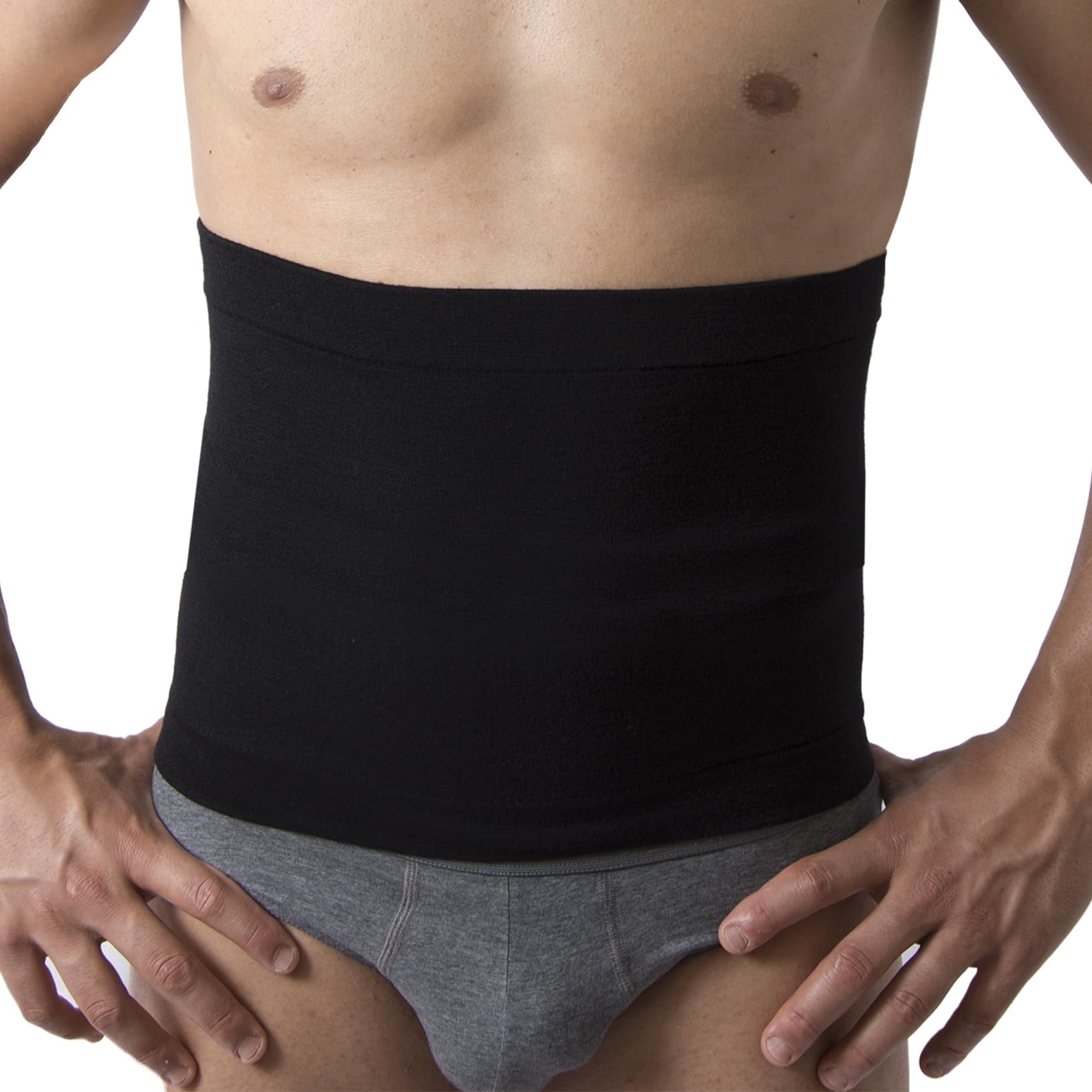 Beman - 556 Faja de Lana Merino y algodón sobre la Piel para Hombre y Mujer, de contención, Calentador de Vientre, Banda Lumbar elástica, Soporte Lumbar hipoalergénico H.27 cm (Blanco,S)