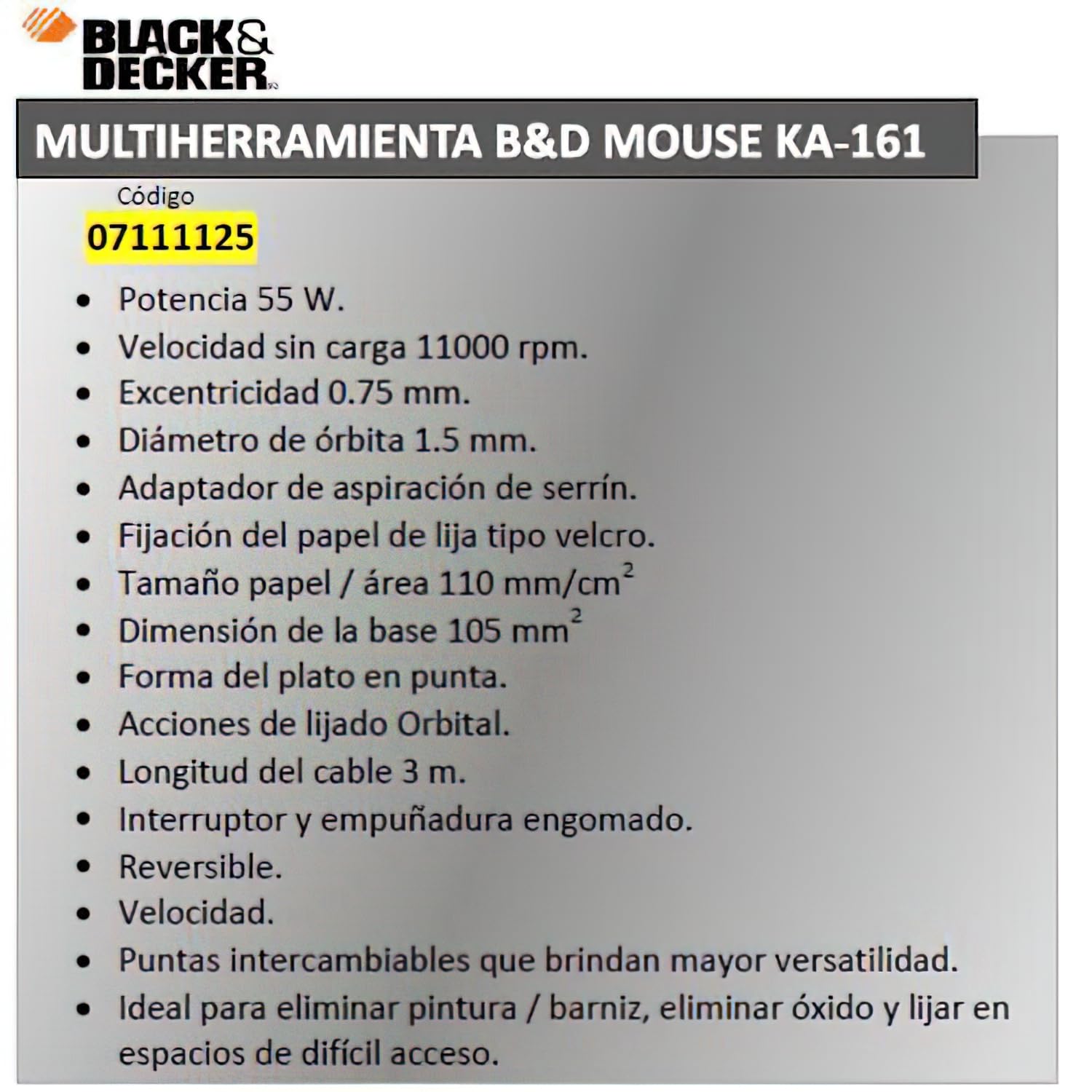 BLACK+DECKER Levigatrice Mouse Multifunzione