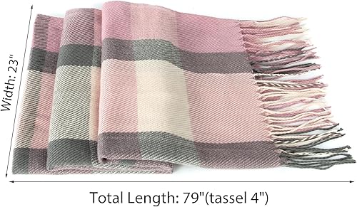 Miniatura 3 de Loritta Bufanda para mujer, chales largos a cuadros, para invierno, cálida, bufandas grandes, regalos