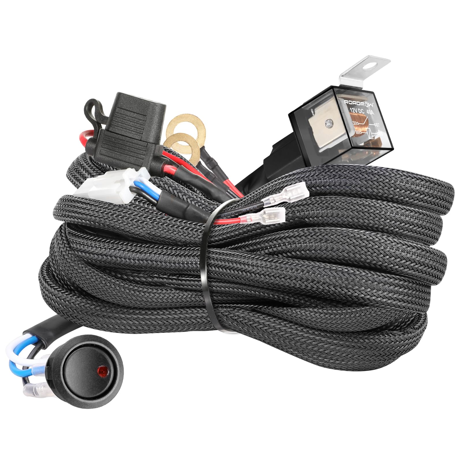 Wiring Harness Kit ON-OFF Switch Offroad Relay Fuse LED Work Light Bar