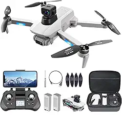 Drones GPS com câmera para adultos 4K com motor sem escovas e modo Siga-me, longo tempo de voo e distância, transmissão FPV 5G e retorno automático, quadricóptero RC dobrável para iniciantes e
