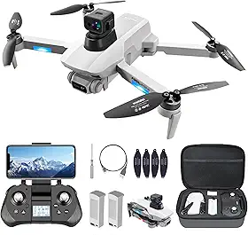 Drones GPS com câmera para adultos 4K com motor sem escovas e modo Siga-me, longo tempo de voo e distância, transmissão FPV 5G e retorno automático, quadricóptero RC dobrável para iniciantes e