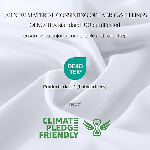 Mosluna Edredón de tamaño Queen, acolchado blanco para todas las estaciones, edredón alternativo suave y esponjoso con 8 pestañas (blanco, 88 x 88