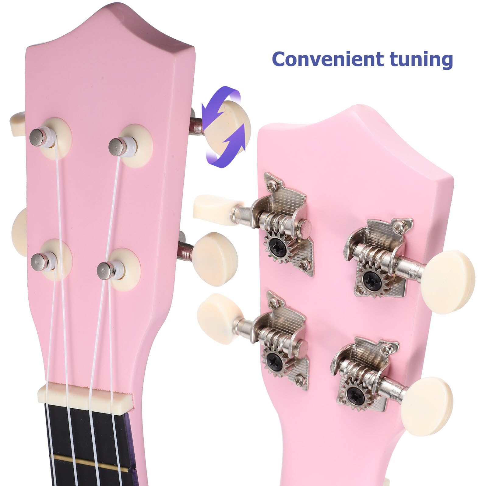 Ukelele Soprano Cuerdas de Repuesto con Bolsa de Almacenamiento de 21 Pulgadas Diseño Ligero de Madera de Basswood Fácil de Tocar para Niños y Adultos