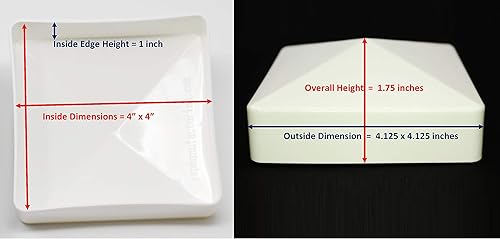 Miniatura 6 de Pyramid True - Tapa de vinilo de plástico para postes de valla de 4 x 4 pulgadas (3.937 in x 3.937 in), color negro o blancomúltiples cantidades (2,