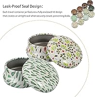 Vista 3 de Rarapop 12 Pack Reusable Mini Round Tinplate Candle Tin Jars with Lids, 20ml Small Vintage Travel Tin Cans Refillable Empty Container Bottle for Lip