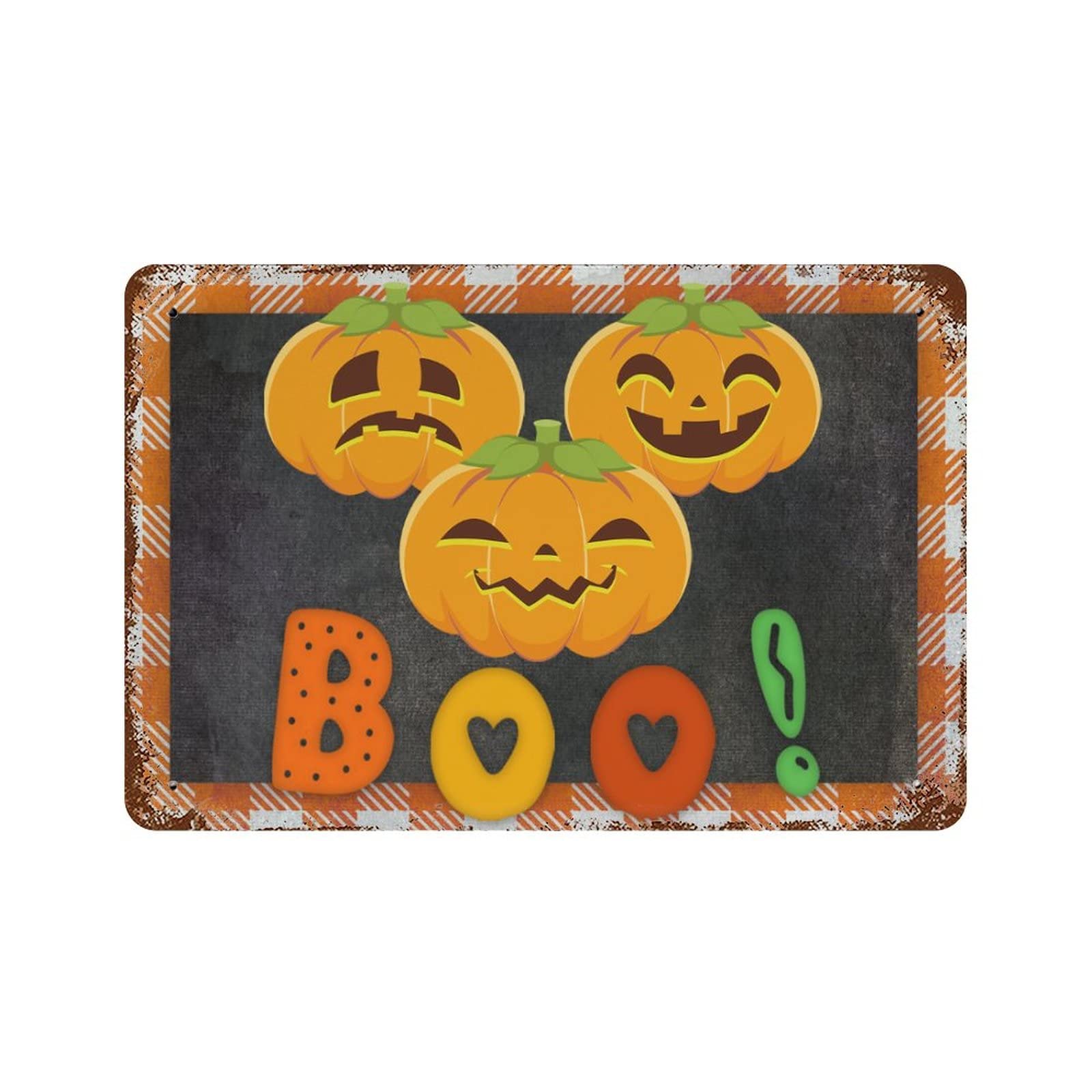 Plaque en métal effrayante pour Halloween avec finition artistique 30x45cm