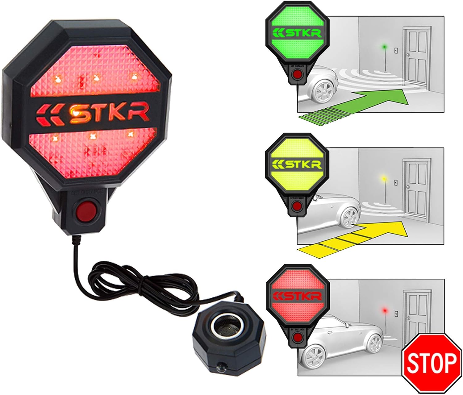 STKR Concepts 00-246 Adjustable Garage Parking Sensor Aid, Dark Gray
