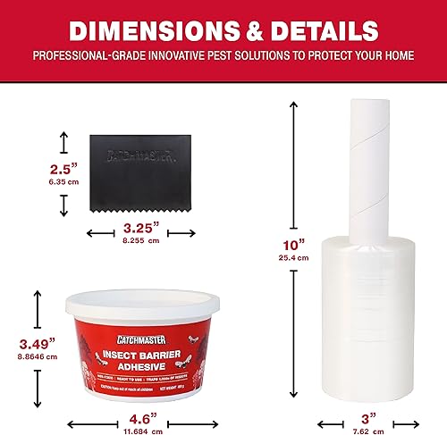 Miniatura 8 de Catchmaster - Kit de barrera adhesiva para insectos para bricolaje, 1 unidad de trampa adhesiva protectora de 15 onzas, lista para usar al aire