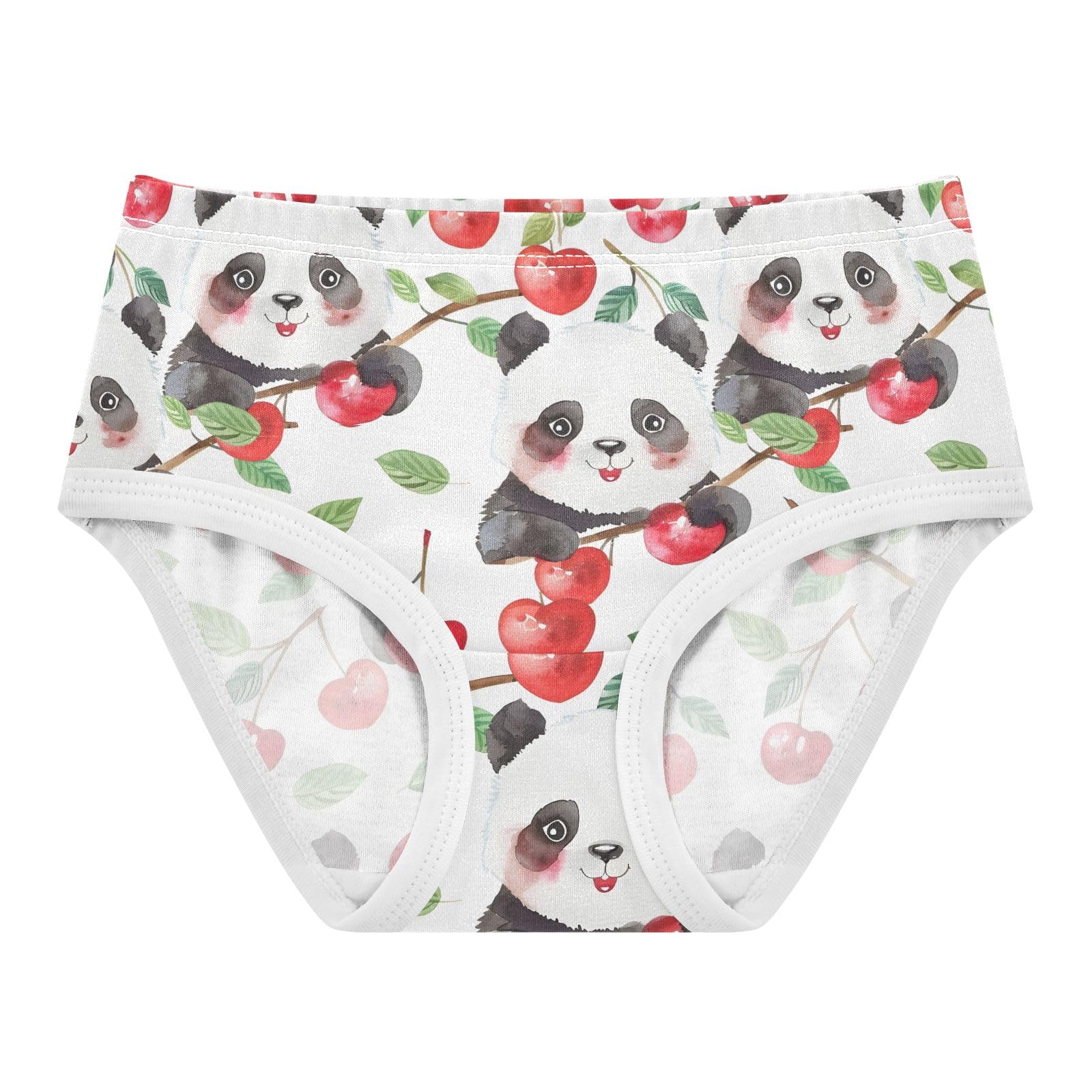 ALAZA Toddler Girls Cotton Hipster Underwear Soft Panda Cherry 2 Pack 2T