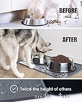 Vista 4 de Tapete de silicona para comida para perros y gatos, impermeable, antideslizante, con borde elevado, tapete para alimentación de mascotas, tapete