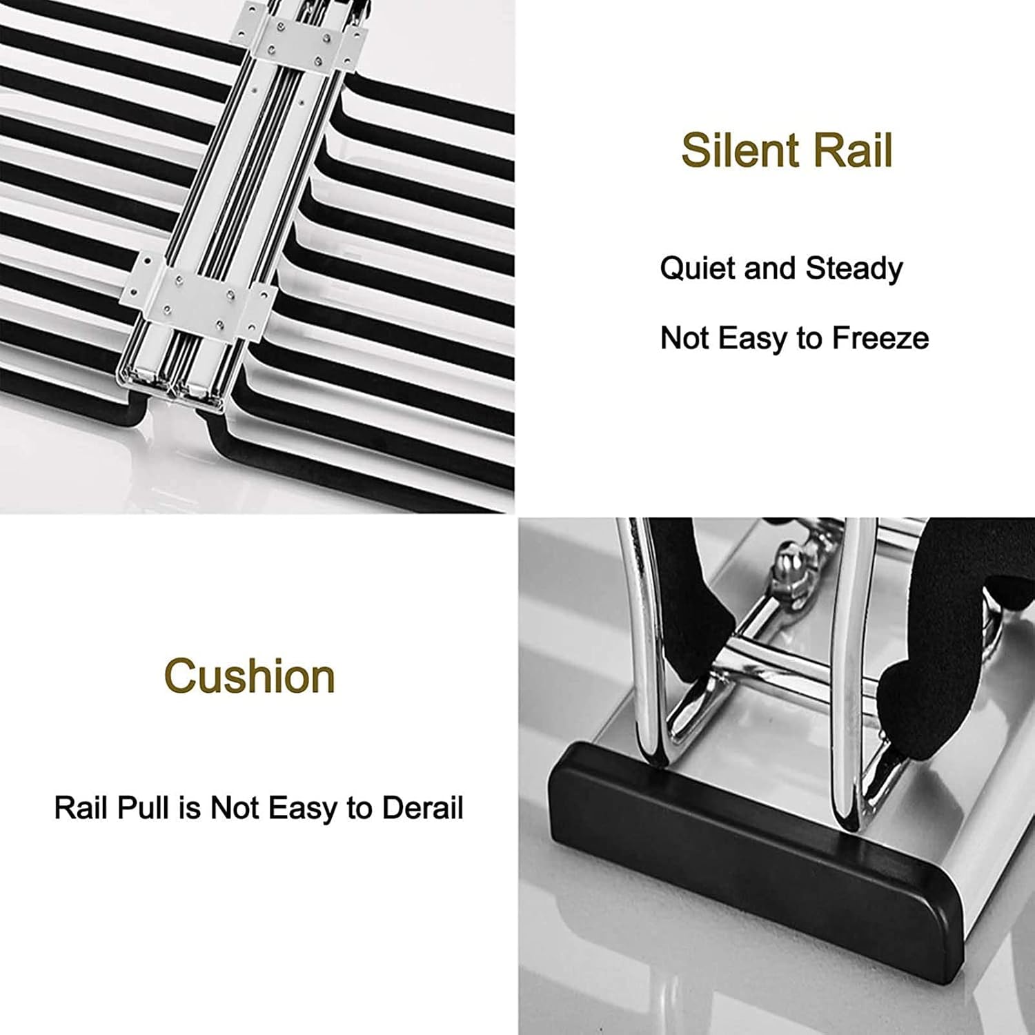 SOBS Pull Out Closet Pants Hanger Bar Steel Top Mounted Trousers Rack Clothes Organizers with 22 Arms for Pants, Ties, Scarf, Etc Storage and Space Saving, Load 25kg (Color : B)