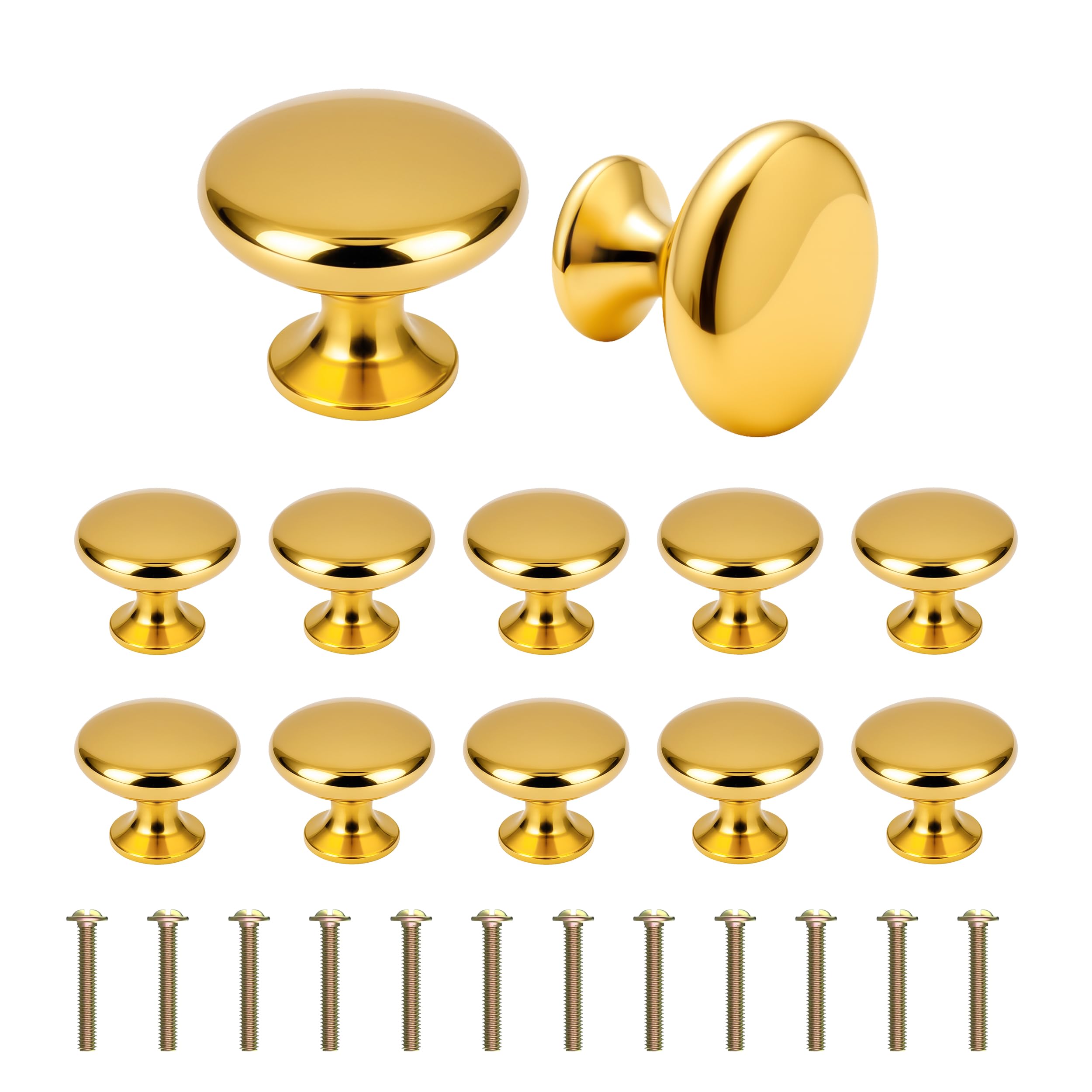 Syclishorn 12 Pack Cabinet Drawer Knobs, 1.18"/30mm Round Zinc Alloy Drawer Handles