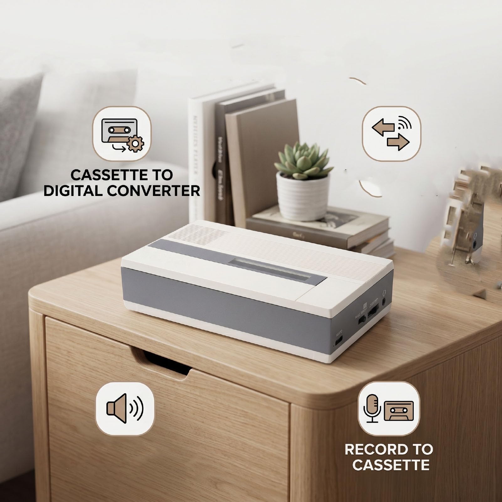 VBESTLIFE Lecteur de Cassettes Portable, Magnétophone Bluetooth
