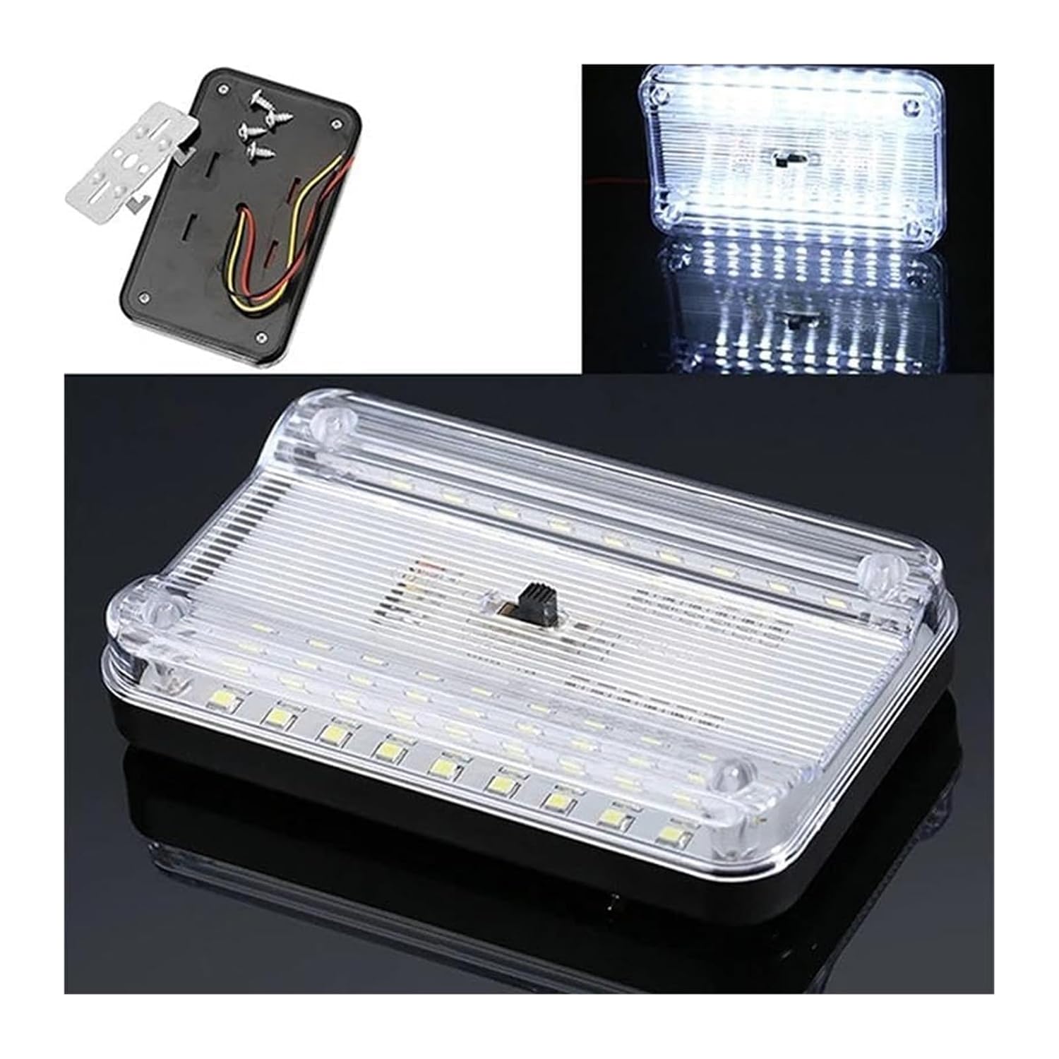 Roof Reading Light Switch Car Ceiling Rectangular White Lamp for Cars