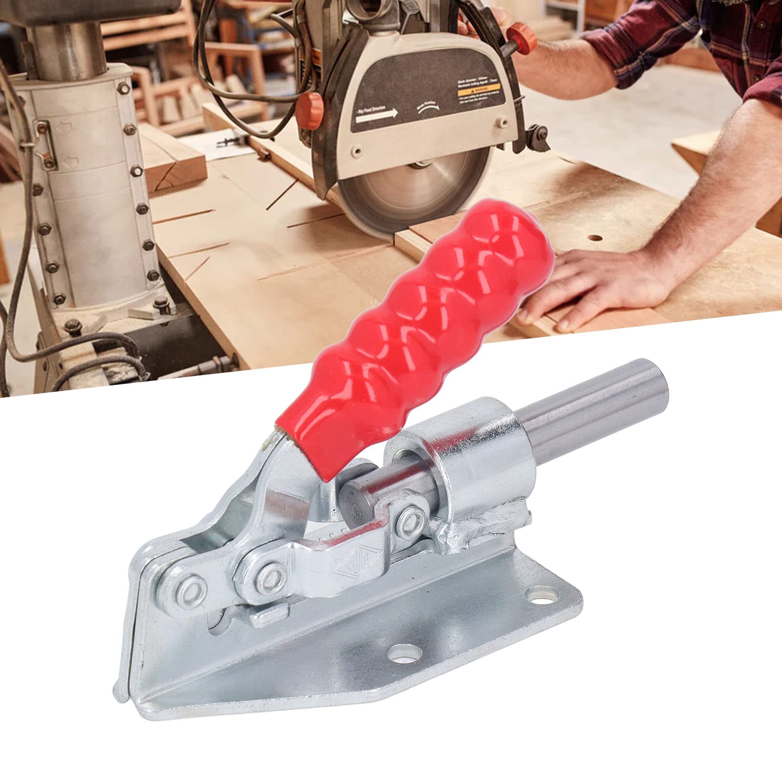 Edelstahl Hebelklemme - Kippklemme Für Holzbearbeitung In Rot/Silber Mit 180kg Klemmkraft