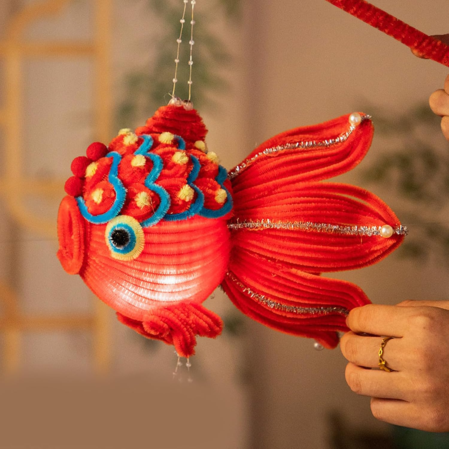 Handheld Fish Lights Decors Elegant Fish Themed Lights Handheld Decors for Autumn Party Festival Decoration