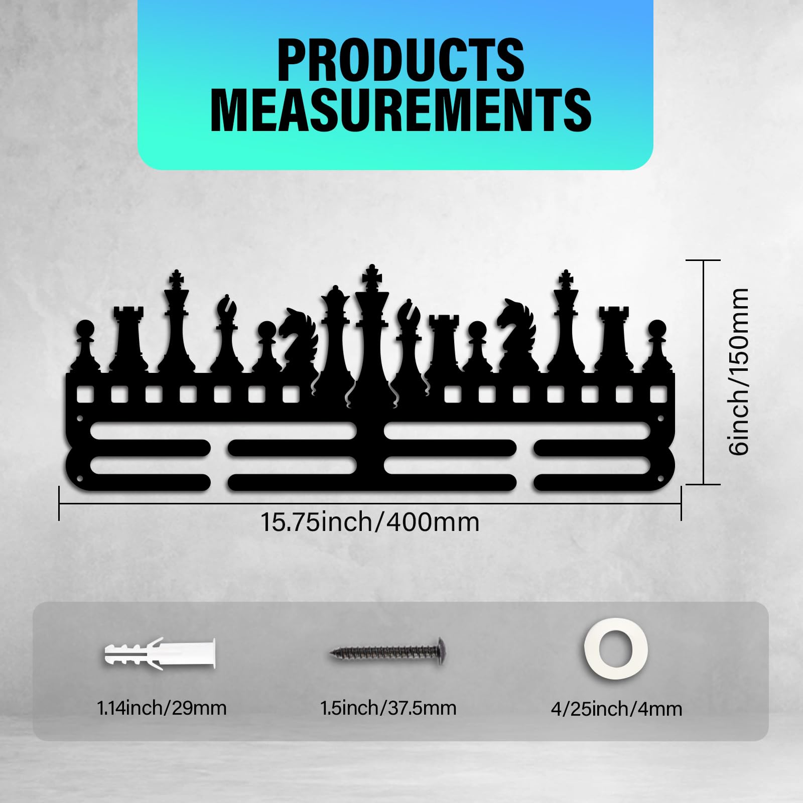 Espositore Medaglie Calcio PH PandaHall - In Ferro 40x15cm, 3 Ripiani