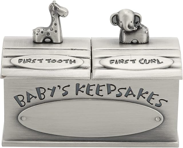 Pssopp Fetal Hair Box Metal High-End Keepsake Tooth and Curl Box European Style Baby Collection Box for Kids Children Gifts(Ancient tin)