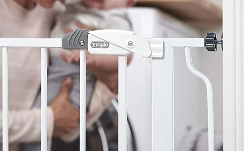 Miniatura 3 de Regalo Easy Step - Puerta para bebé extra ancha de 49 pulgadas, incluye kit de extensión de 4 y 12 pulgadas, 4 paquetes de kit de montaje a presión