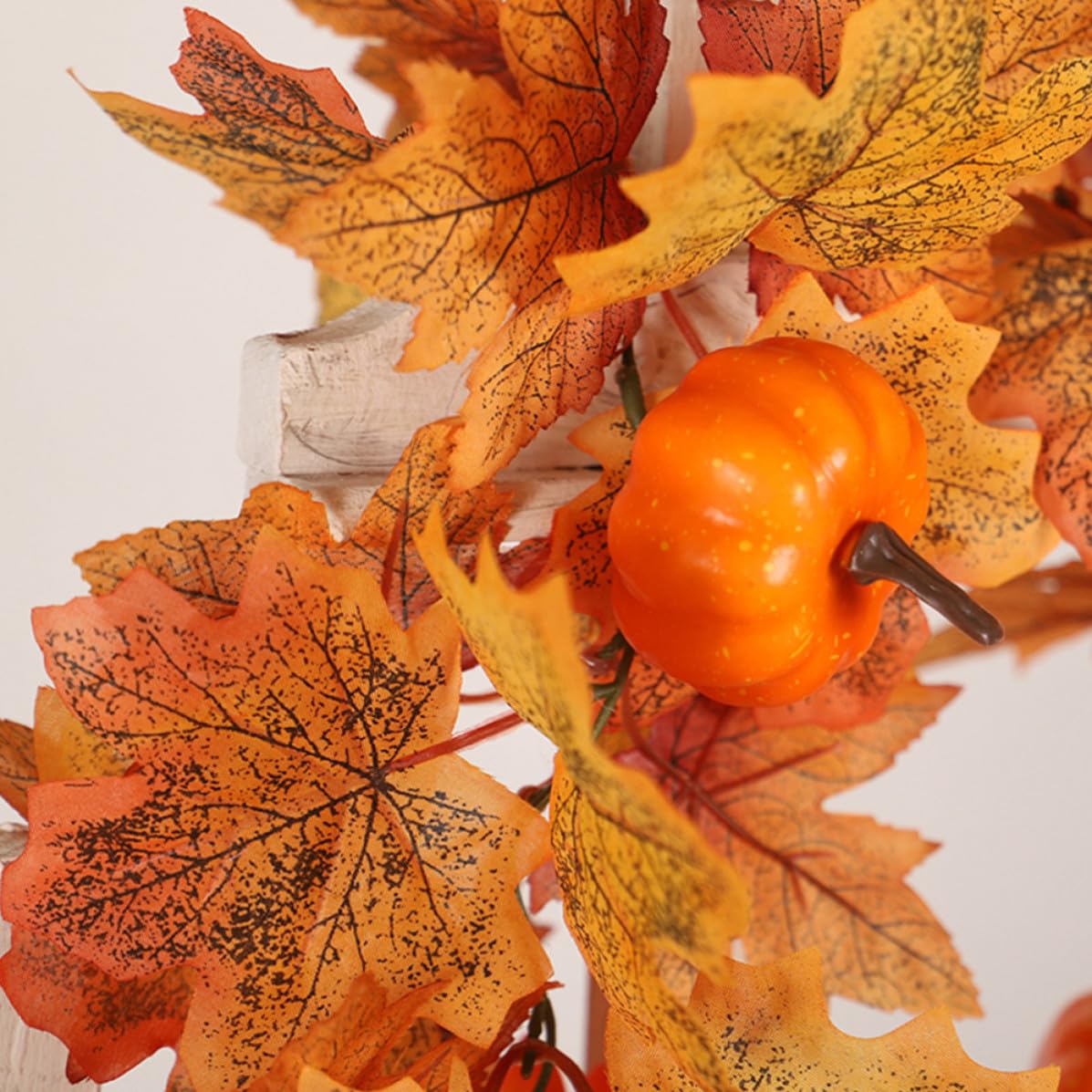 5 Piezas Guirnalda de Hojas de Arce y Calabaza Artificial