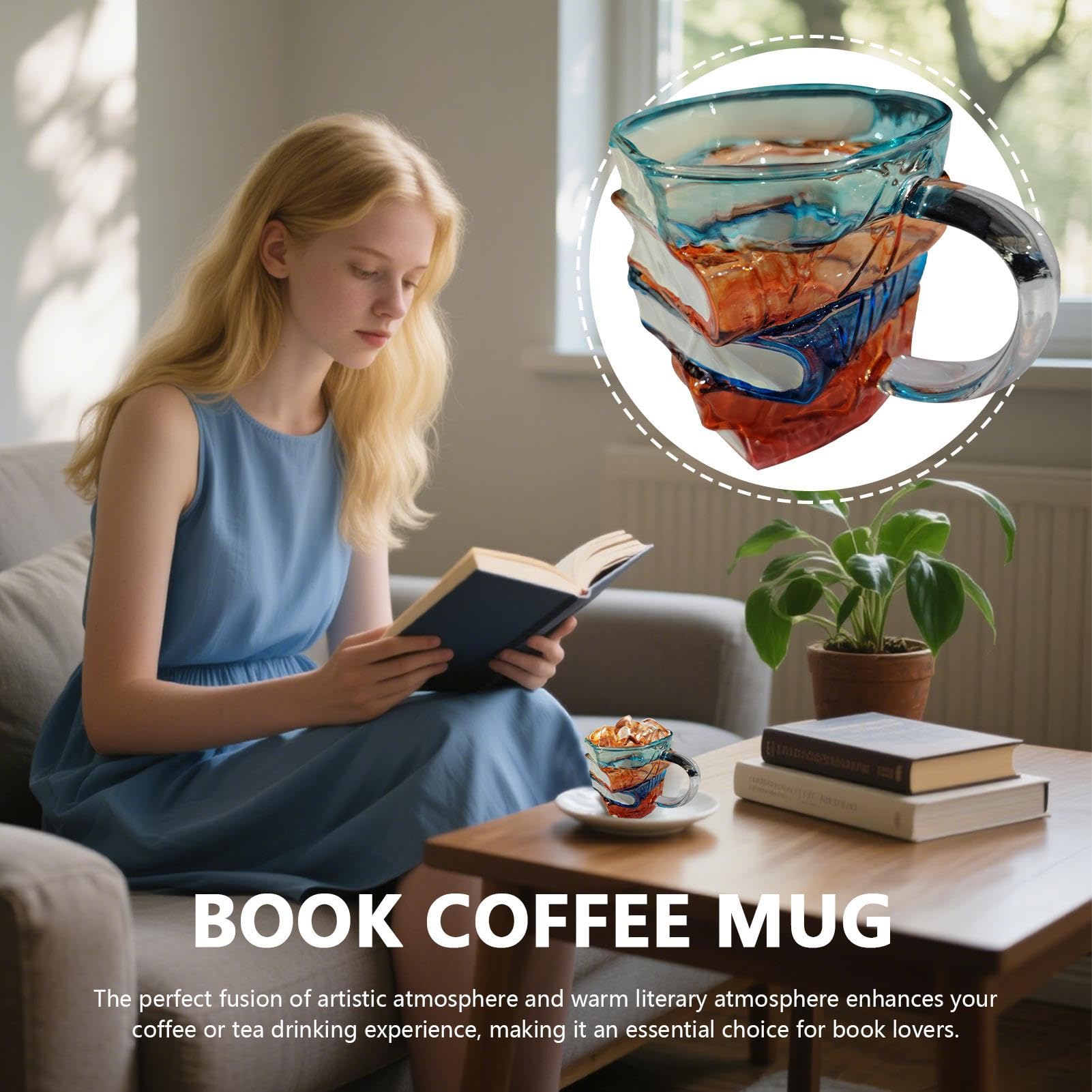 Dgse Tasse Tasse 3D Bibliothèque - Tasse à Café Pour Les Amateurs De Livres Avec Effet 3D - Design Créatif De L'espace - Tasses Multifonctions Pour Lecteurs Tasse Livre