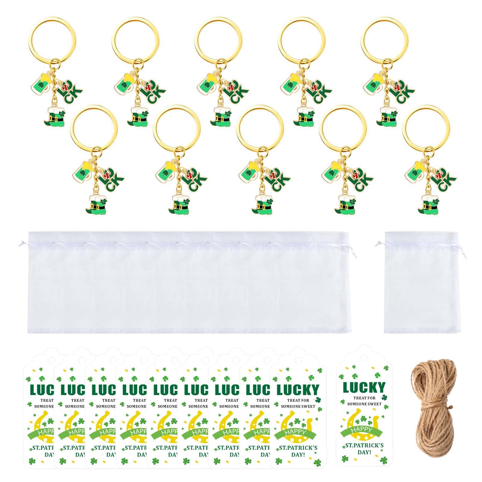 Kalttoy 10pcs Irish Themed Boot Design Keychains Pendants for Festival Atmospheres Enhancement Commemorative Items Alloy Organzas Irish Keychains