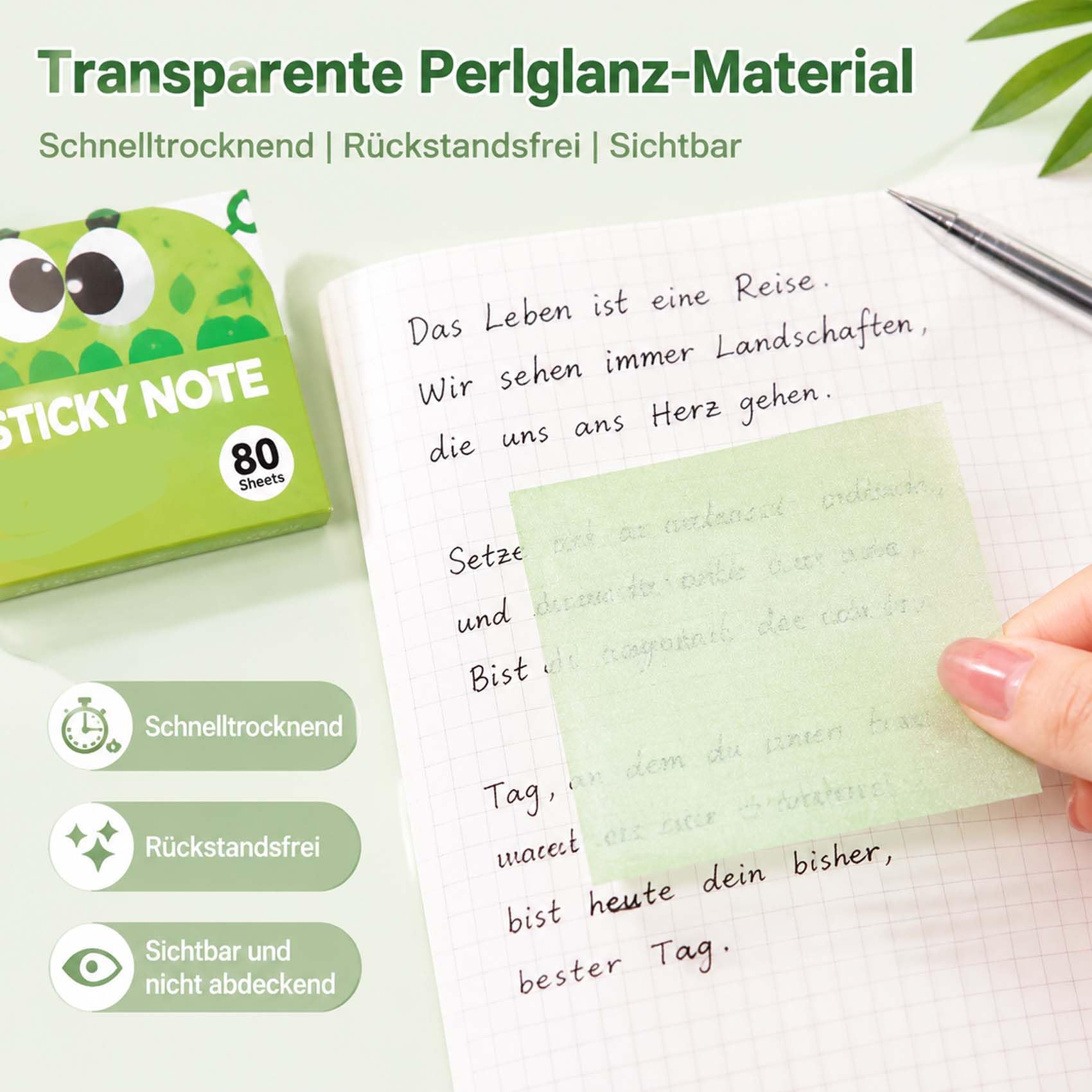 Sparkly Transparent Sticky Notes, 2027 Neu Wiederverwendbare Klebemarker Durchsichtige Klebezettel mit Glitzereffekt, Abziehbare Memo Tabs für Bücher, Planer, Schule und Büro (12 PCS)