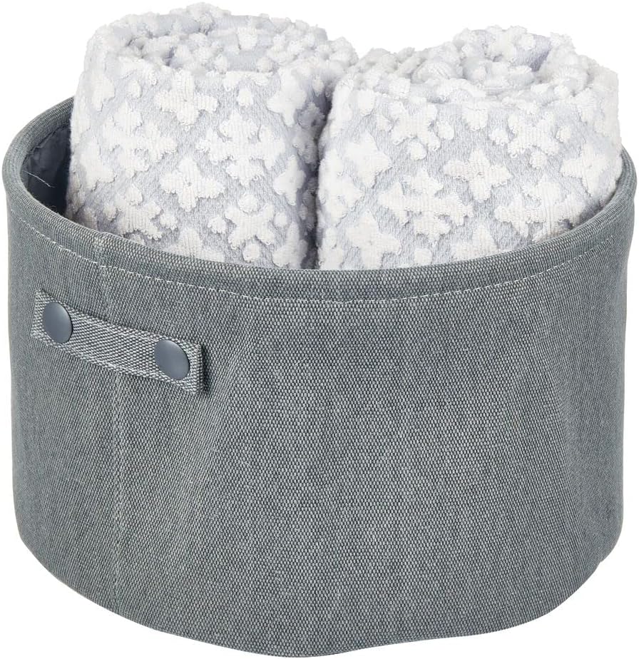 Amazon.com: mDesign Soft Cotton Fabric Bathroom Storage Bin with ...