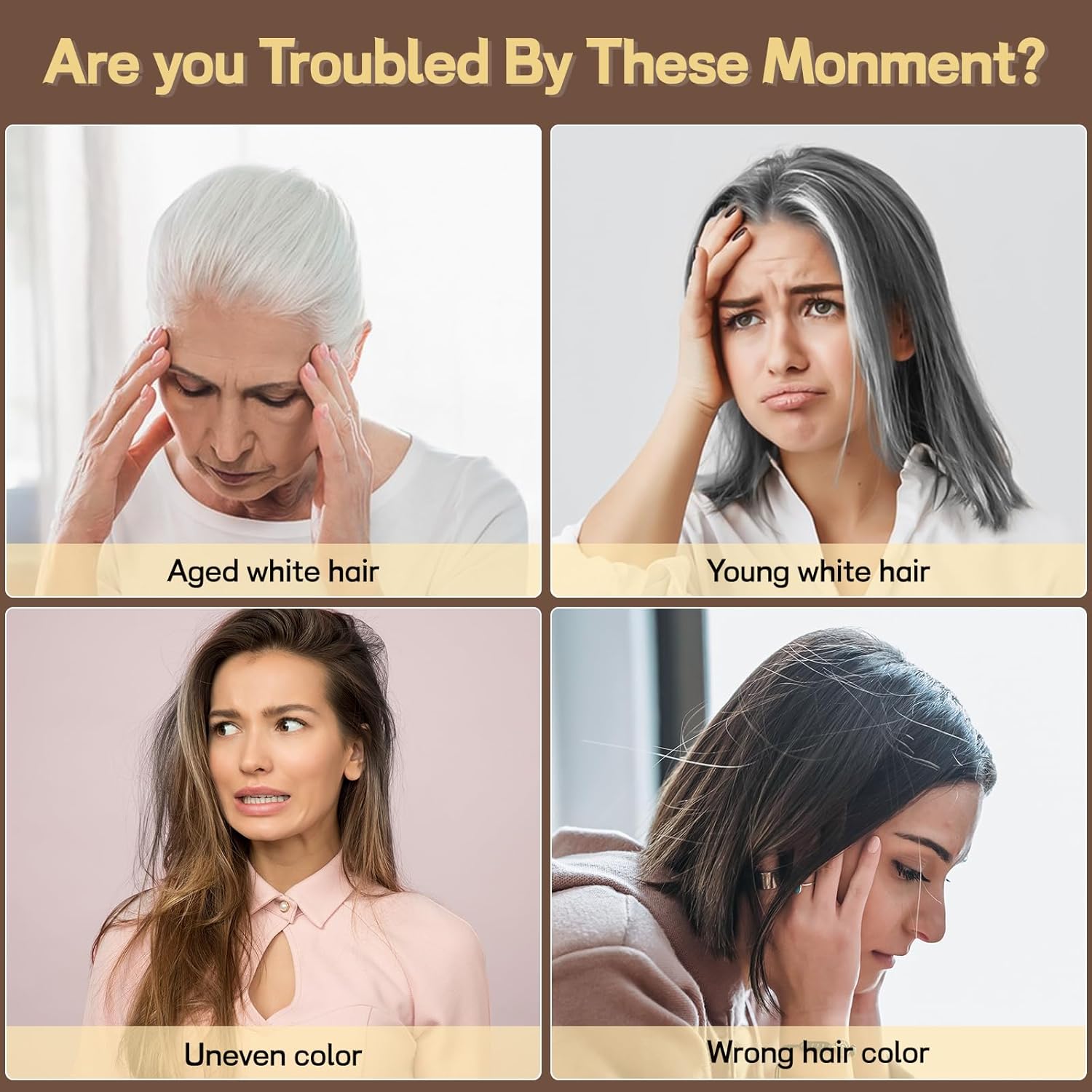 Dark Brown Hair Dye Shampoo, Hair Color Shampoo for Women, 3 in 1 Hair Dye for Gray Hair 100% Grey Hair Coverage/Instant/Herbal Ingredients 17.6 OZ - Image 3