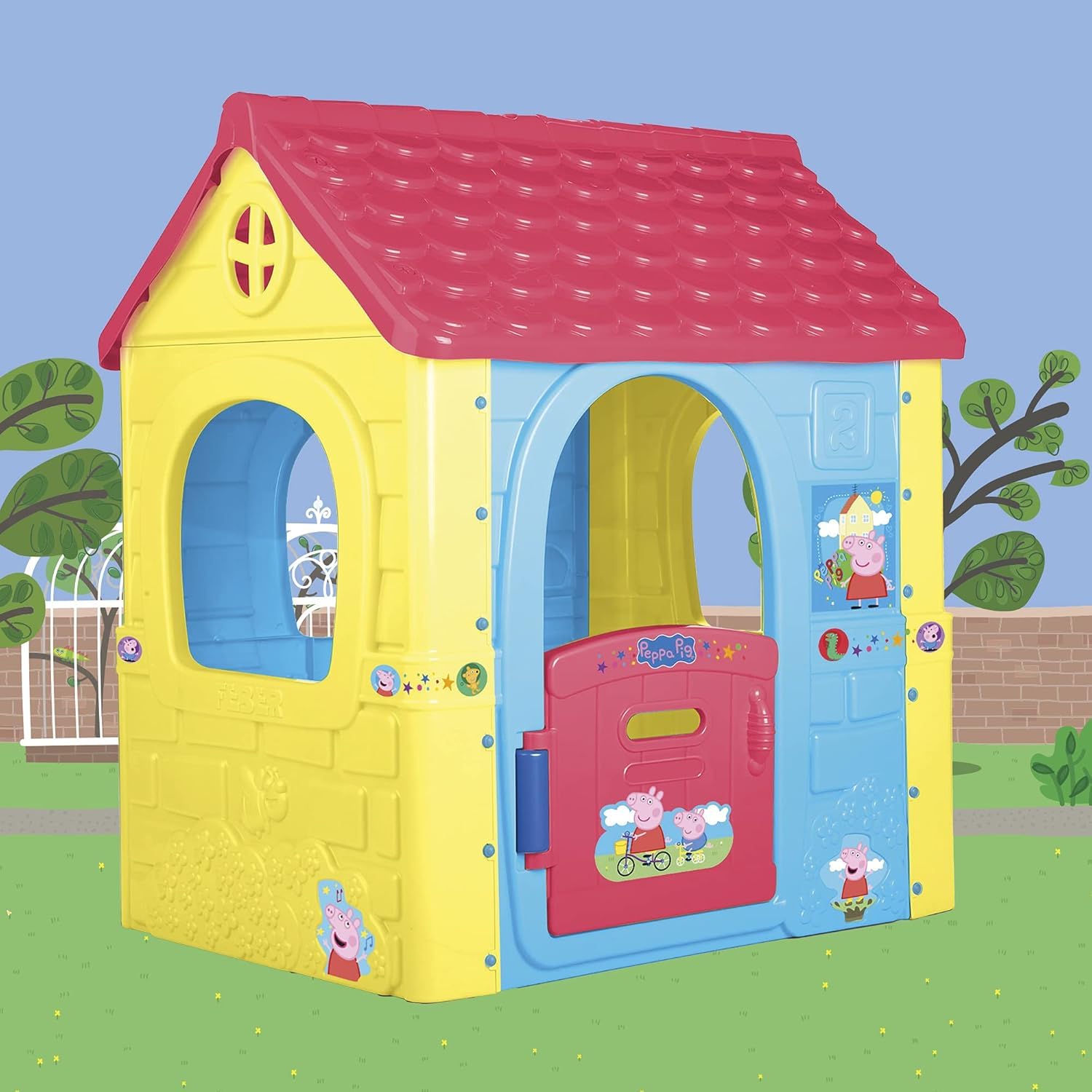 FEBER - Fantasy House de Peppa Pig, Casita Infantil de Juegos, con Puerta Abatible, para Jugar al Aire Libre o en Casa, Resistente y de Fácil Montaje, para Niños de 2 a 6 Años, Famosa (800013380)