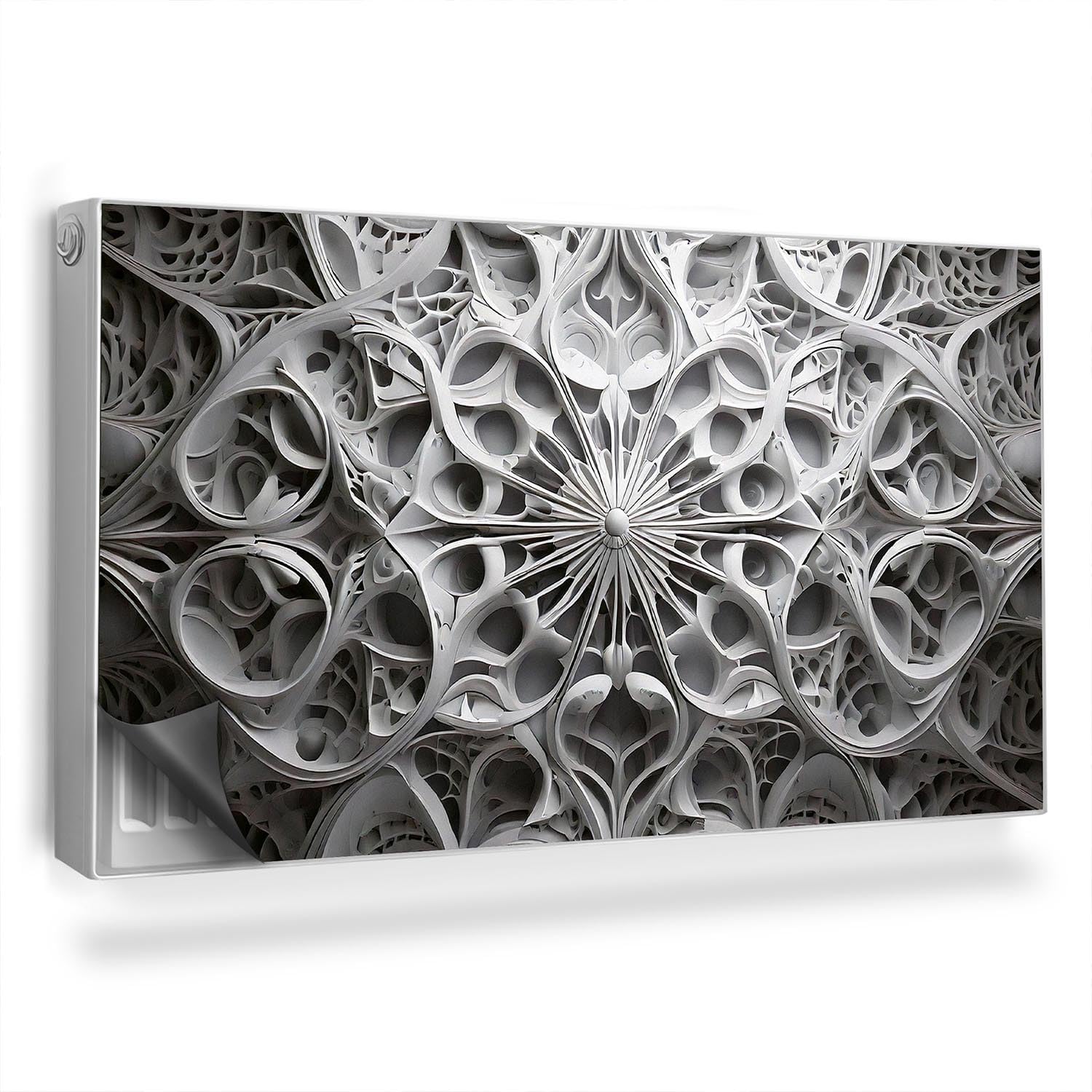 Cache radiateur magnétique 110x60 cm au design de structure sculptée abstraite