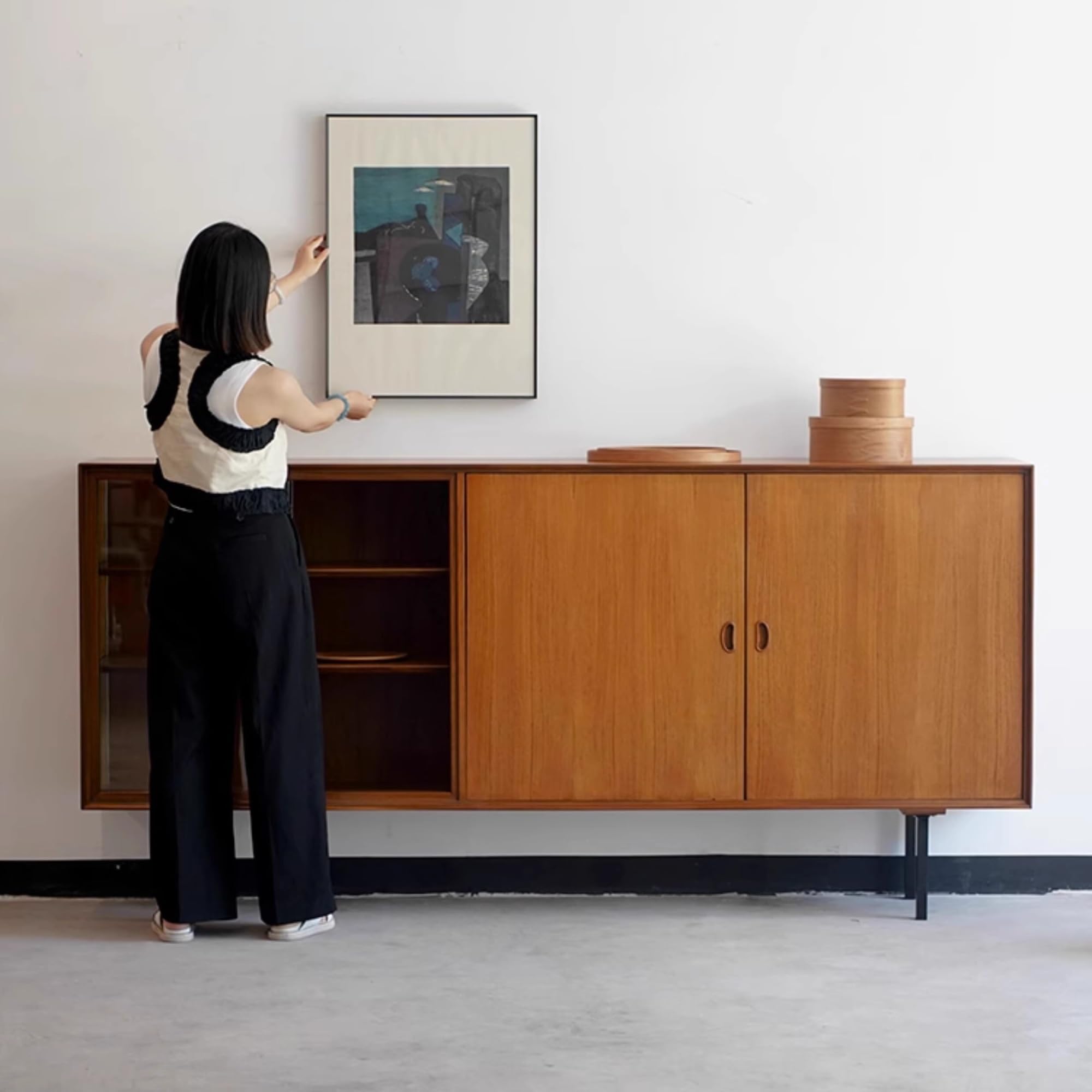 Mueble Buffet Moderno Vitrina de Cocina Retro Madera Maciza, 220 x 35 106 cm, for el hogar, Sala Estar, Porche Lateral, decoración, Muebles