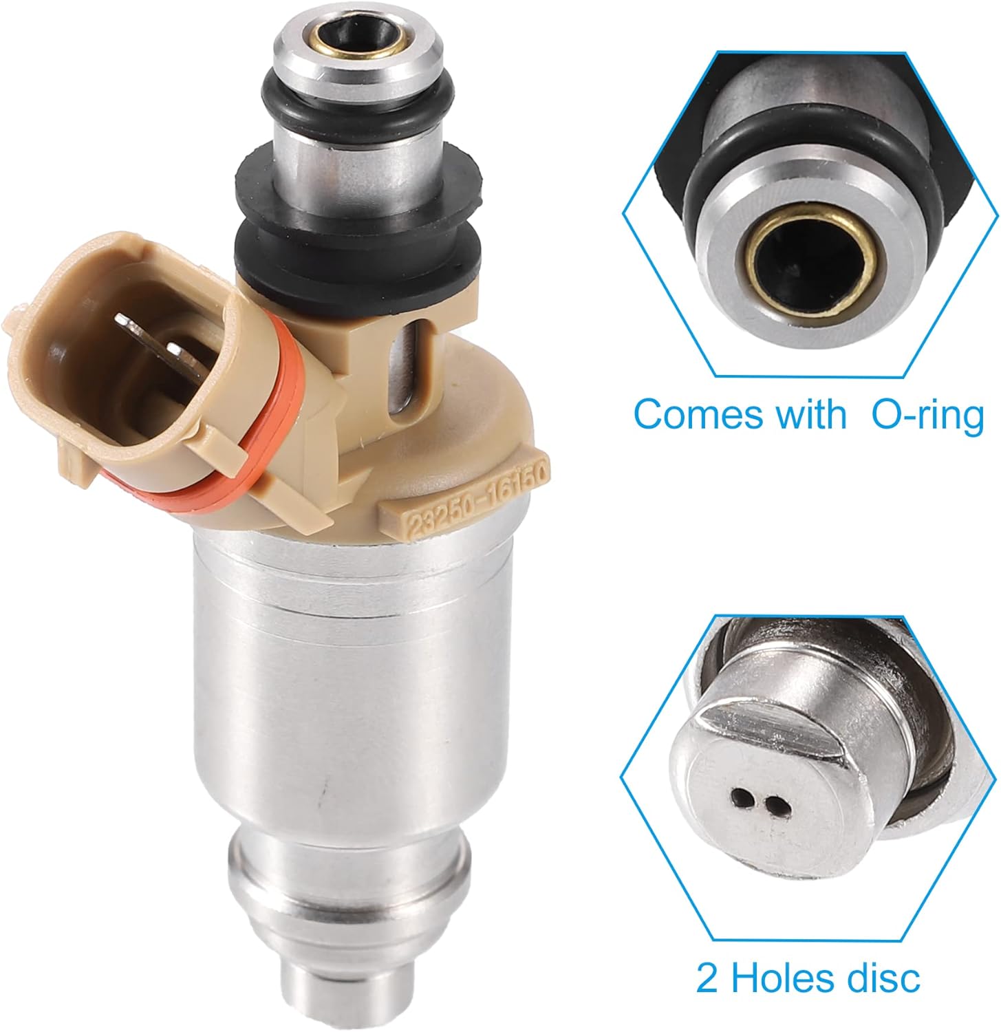 X AUTOHAUX 4pcs 23250-16150 195500-5570 94853703 89053854 Car Fuel Injector for Toyota Corolla 1.6L 1992-1997