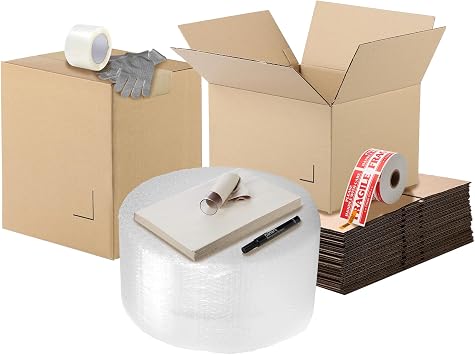 The Boxery Complete Moving Kit1 Bedroom-Larger | 18 Pack of Boxes, 6pcs 14x14x10 - 12pcs 18x18x12 + All Supplies Needed for a Smooth Move!