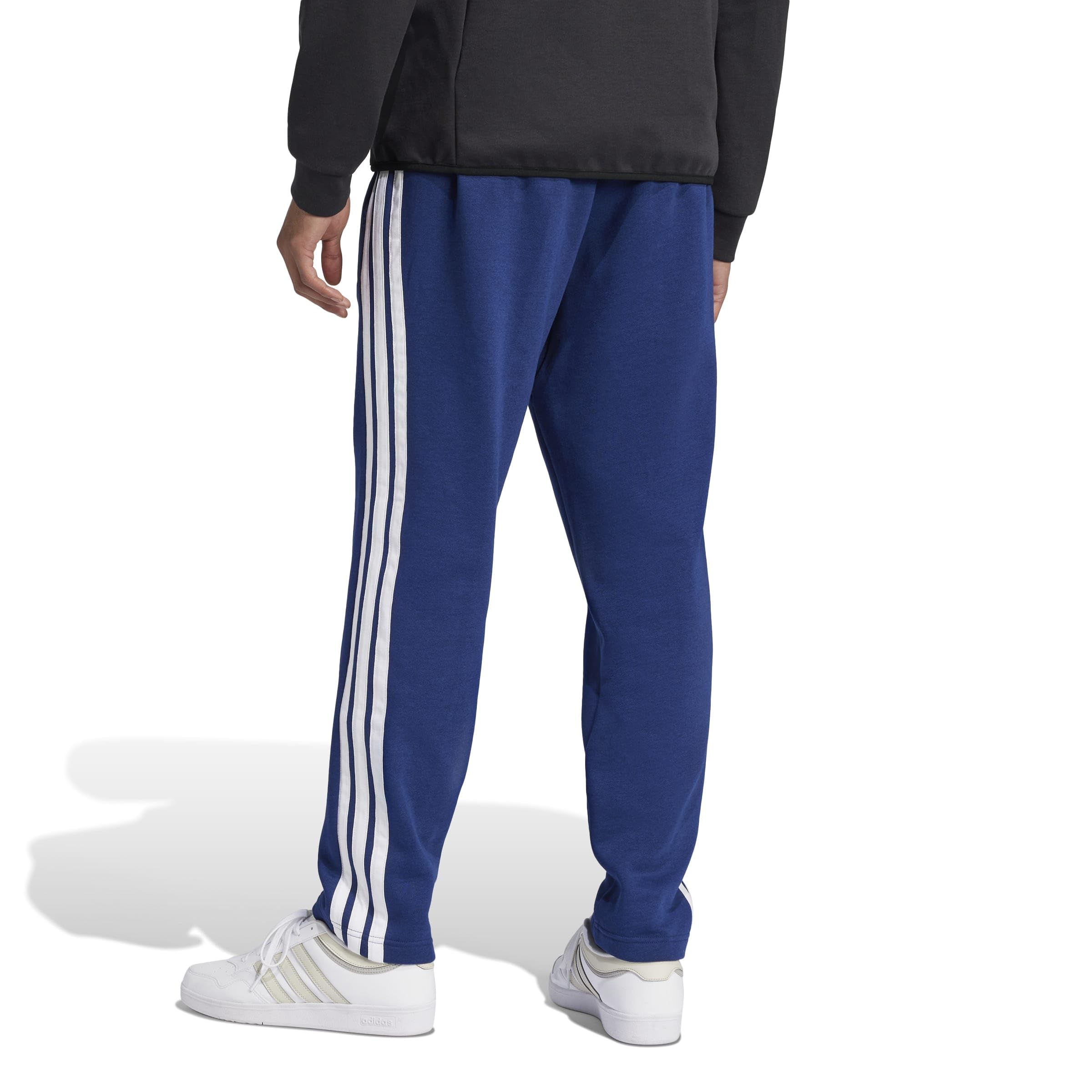 adidas Essentials Three Stripes Fleece Pant Open Hem - Pantalon de Golf - Jogging - Homme