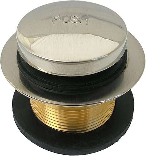 Miniatura 2 de LASCO 03-4809OB Colador de drenaje de bañera de latón con tapón de punta y punta de rosca fina x buje de rosca fina 1-14 pulgadas x 1-12 pulgadas