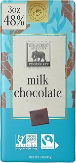 Endangered Species Milk Chocolate Bar 48% Cocoa - Fairtrade, Non-GMO, Wildlife Conservation Support