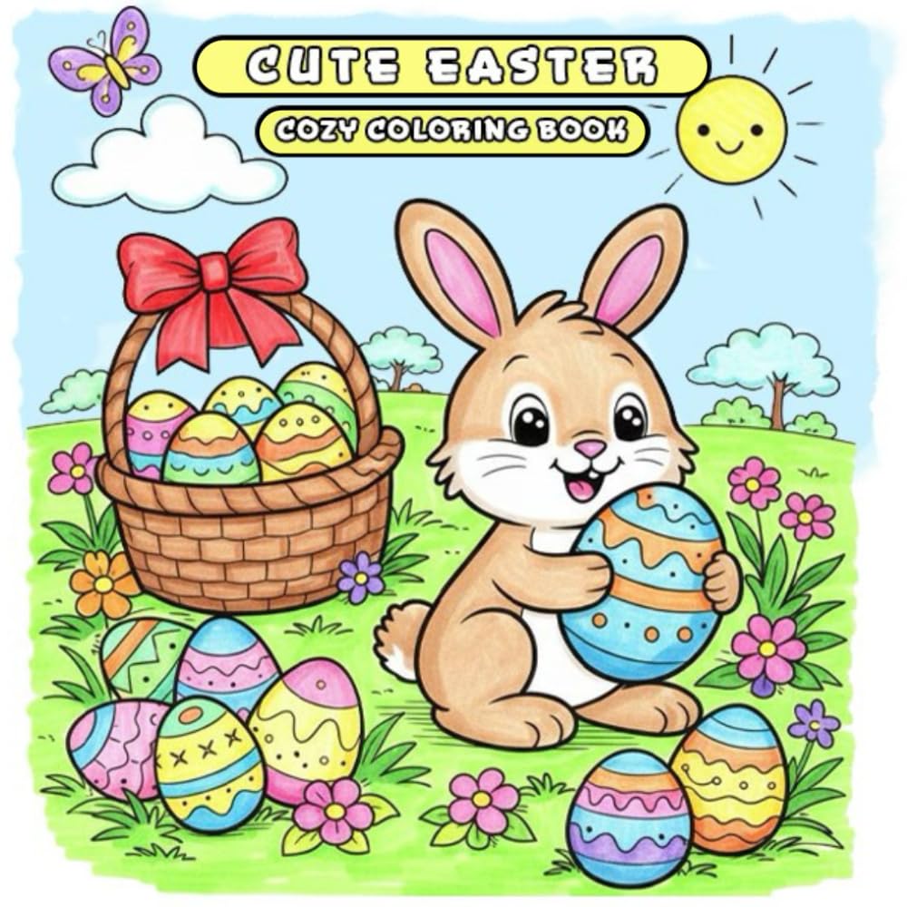 Cute Easter Cozy Coloring book: Coloring Book for Adults and Kids Alike